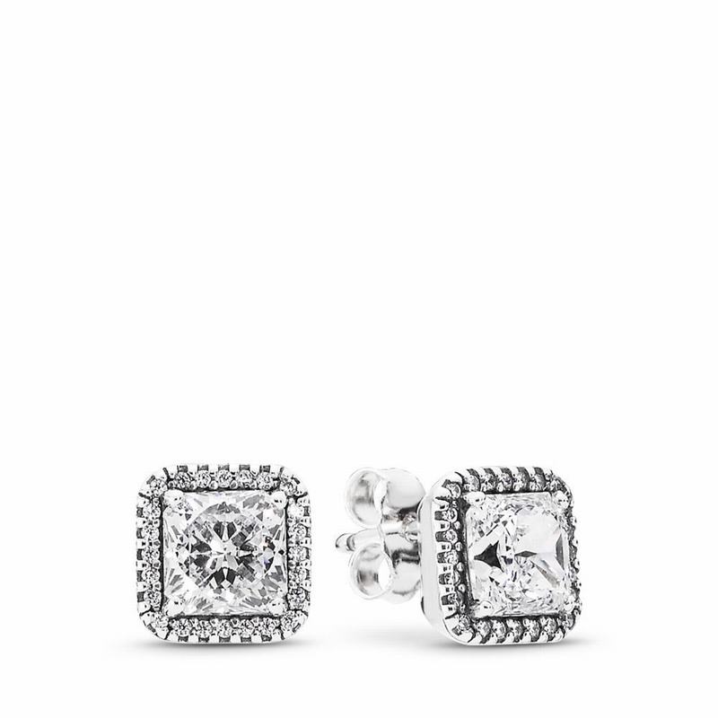 Pandora Australia Timeless Elegance Stud Earrings - Sterling Silver | YEDVNR974